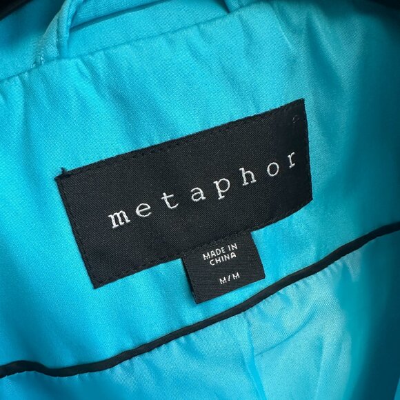 Metaphor Sky Blue‎ Trench Coat Womens Medium Spring Double Breasted Jacket - Picture 2 of 4